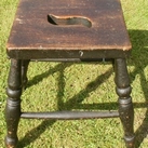 Antique Victorian elm stool